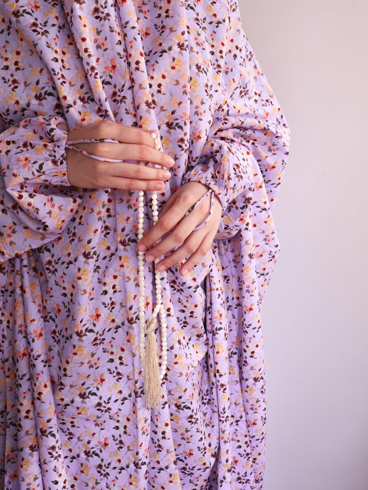 Namaz Chadar With Sleeves (Lawn) - Tooba (Lilac)