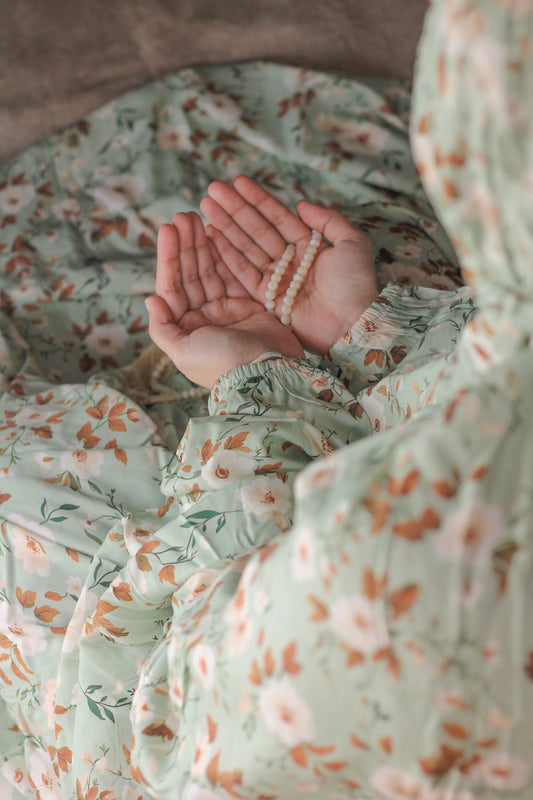 Namaz Chadar With Sleeves -  Meerab (Mint Green)