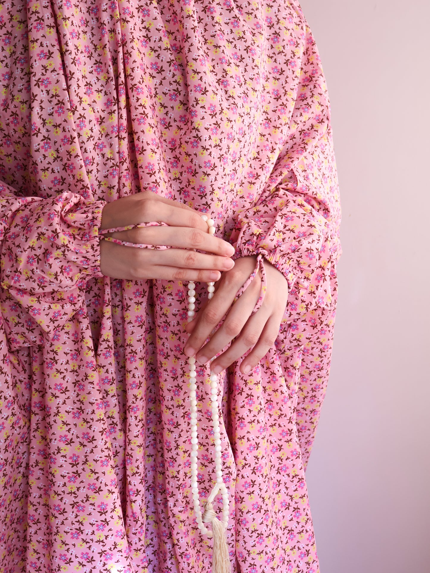 Namaz Chadar With Sleeves (Lawn) - Soha (Pink)