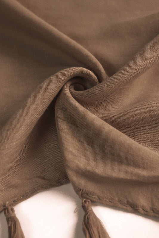 Plain Hijab with Tassels - Tortilla