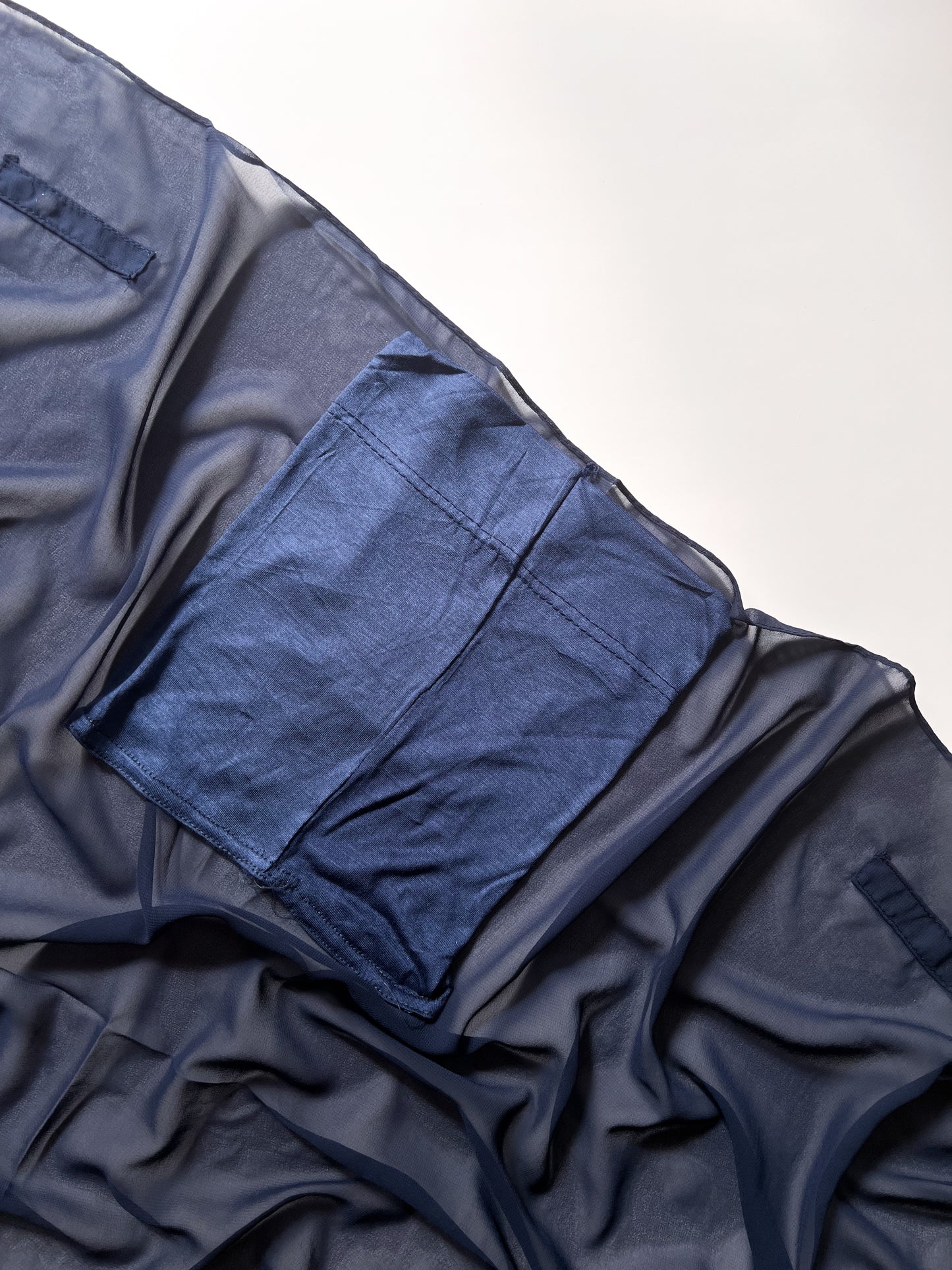 Instant Georgette Hijab with Built-in Magnets - Navy Blue