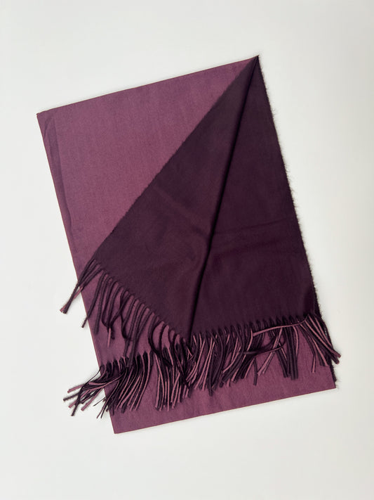 Dual Sided Woolen Stole - Purple/Dark Purple