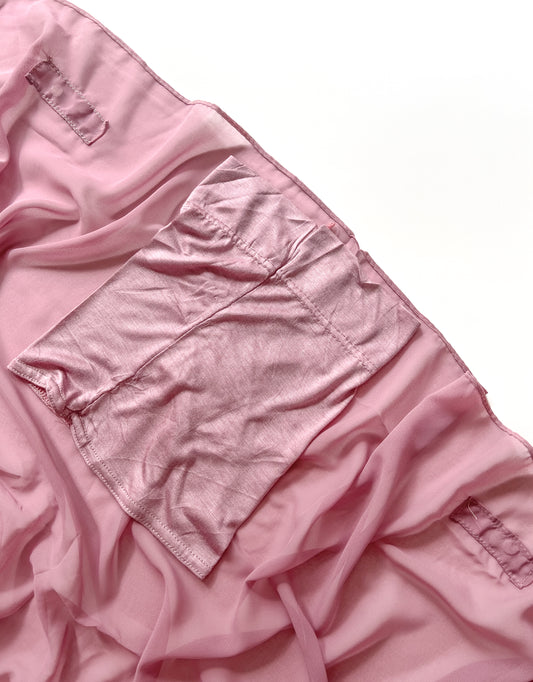 Instant Georgette Hijab with Built-in Magnets - Rose Pink