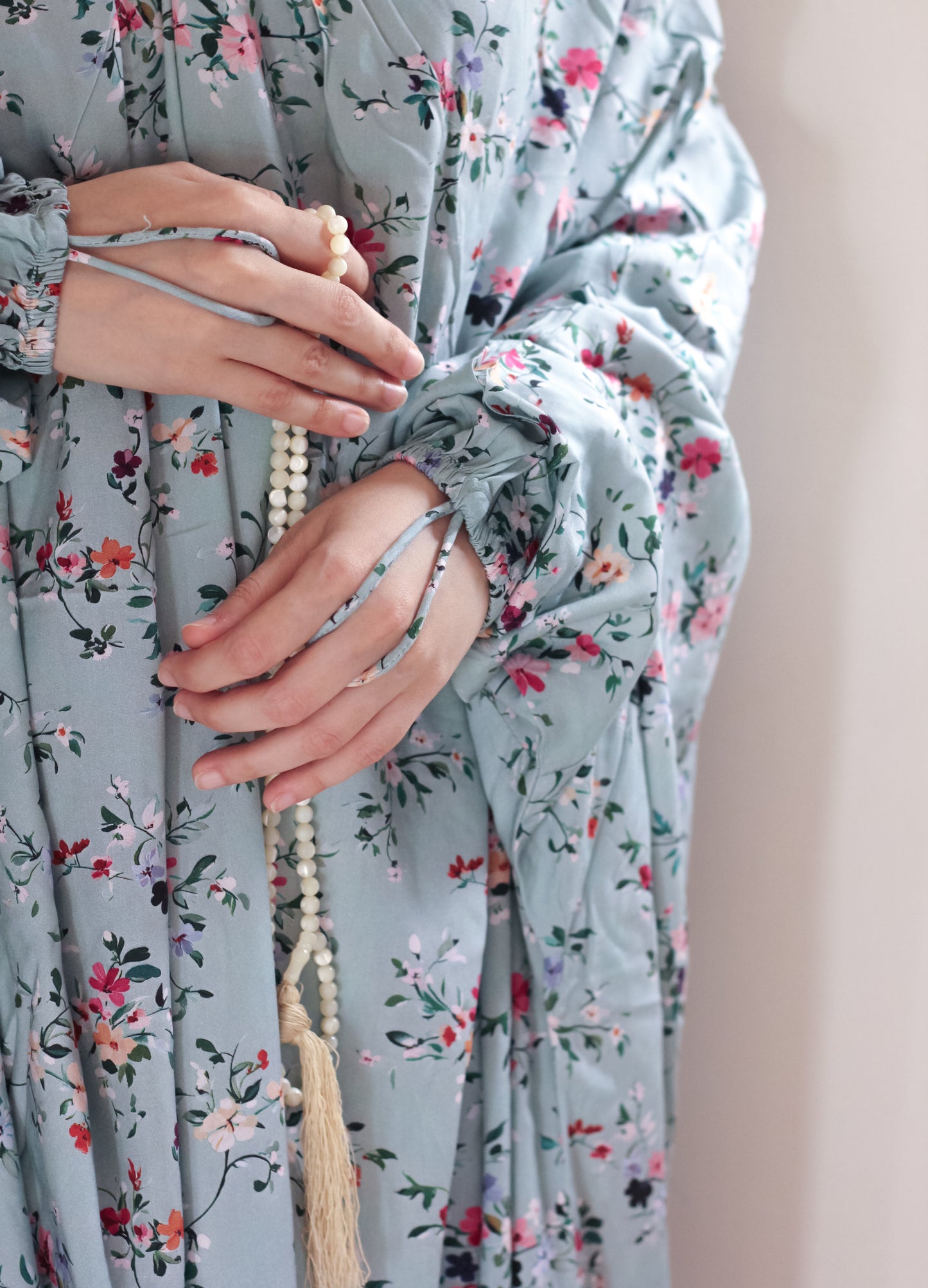Namaz Chadar With Sleeves -  Daneen (Misty Mint)