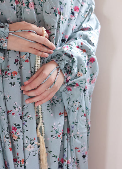 Namaz Chadar With Sleeves -  Daneen (Misty Mint)