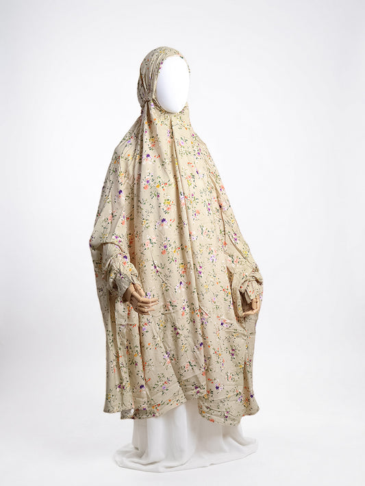 Knee Length Namaz Chadar  - Daneen(Beige)