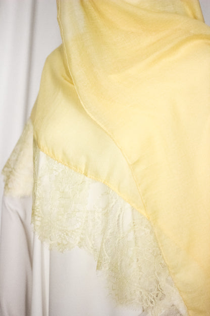 Chantilly Lace Hijab - Butter Yellow