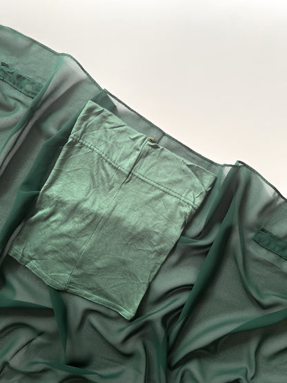 Instant Georgette Hijab with Built-in Magnets - Emerald Green