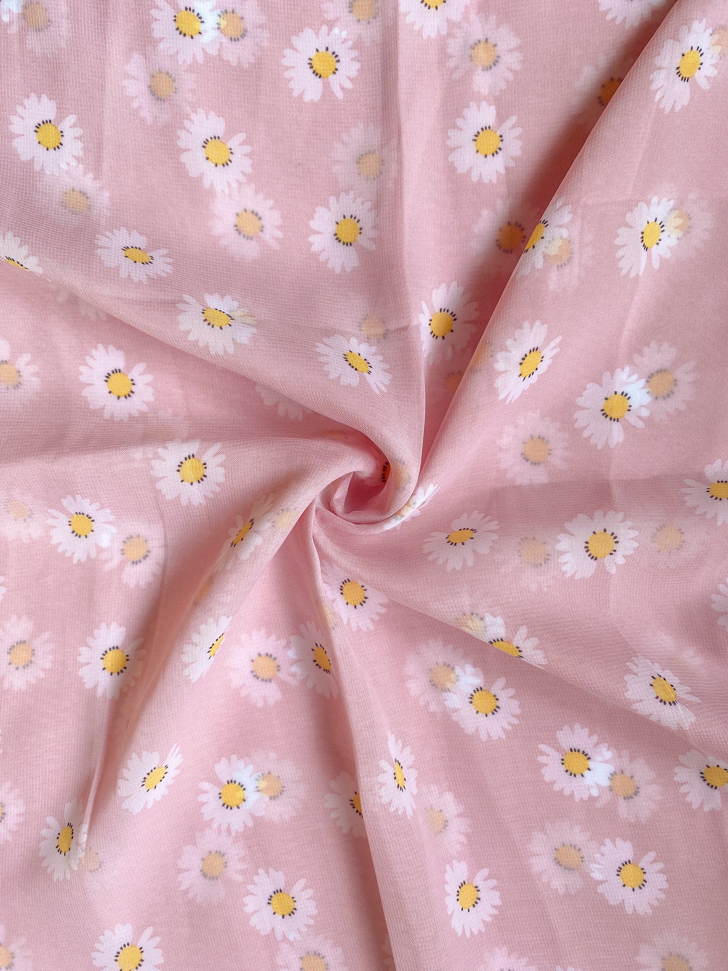 Printed Georgette - Daffodil in Pink