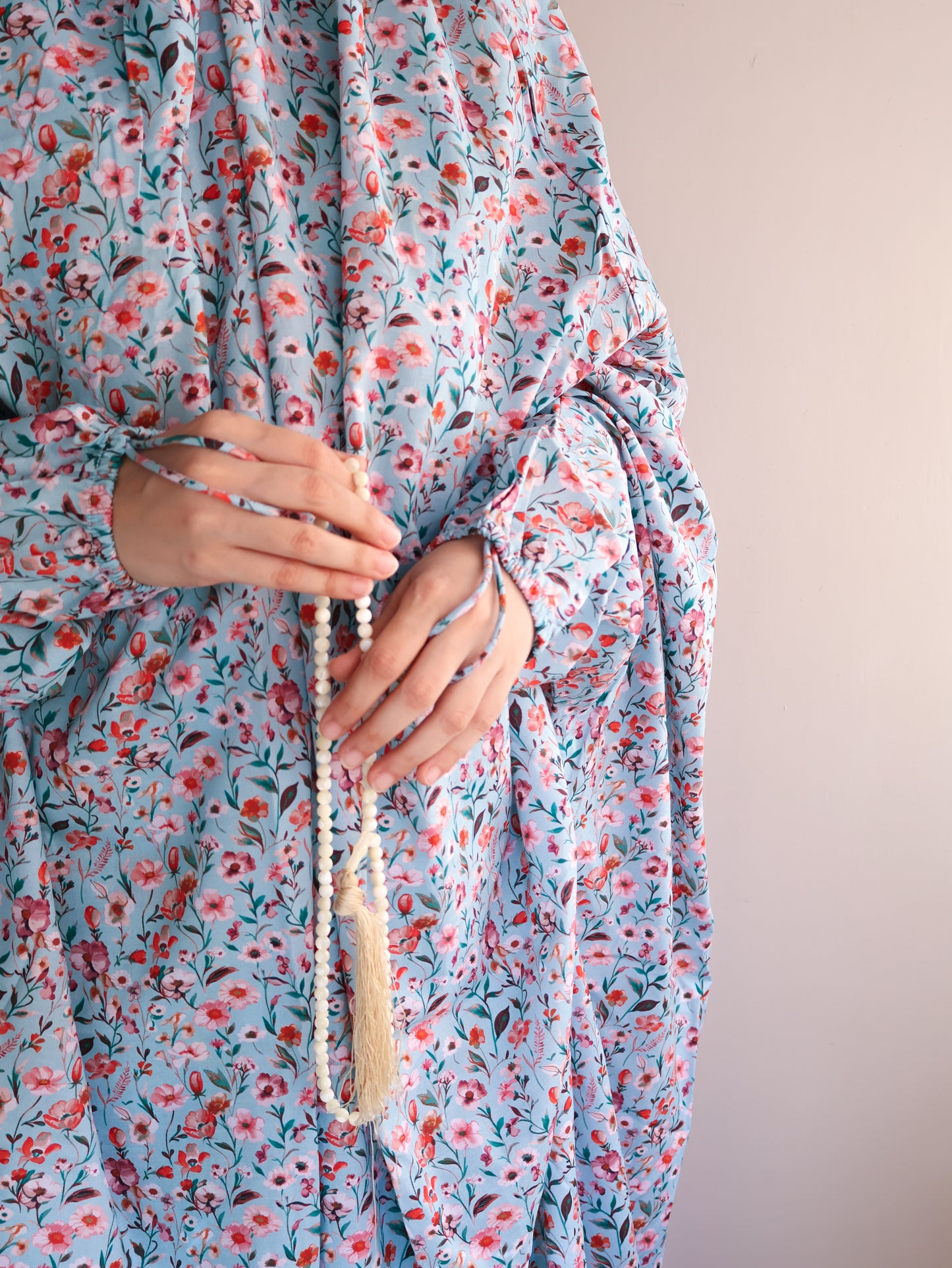 Namaz Chadar With Sleeves (Lawn) - Nihal (Blue)