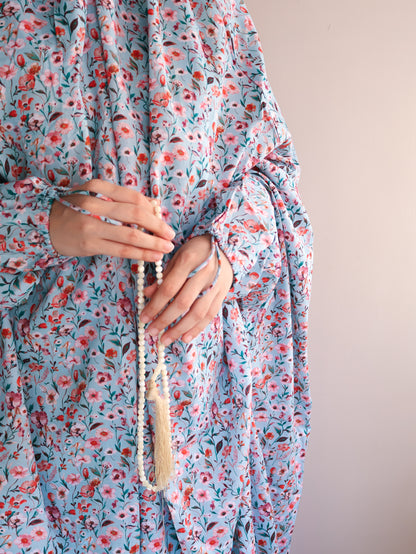 Namaz Chadar With Sleeves (Lawn) - Nihal (Blue)