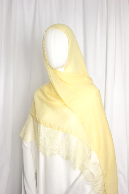 Chantilly Lace Hijab - Butter Yellow