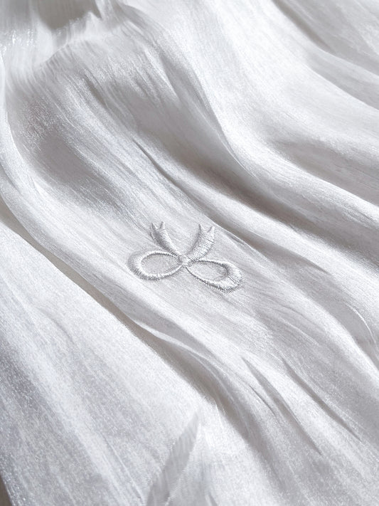 Moondust Embroidered Hijab - White