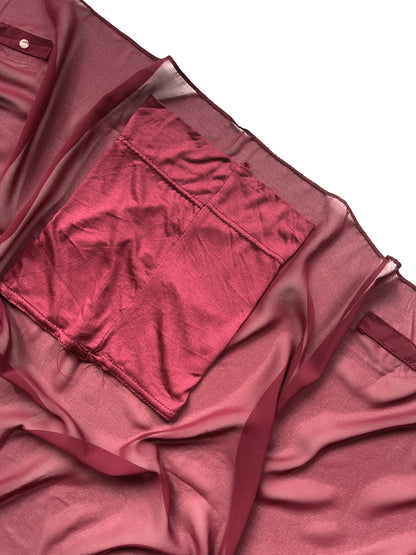 Instant Georgette Hijab with Built-in Magnets - Dark Maroon