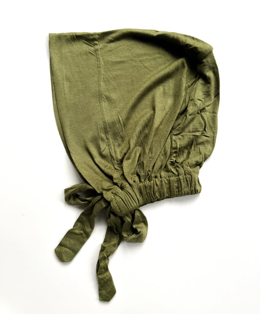 Malaysian Tie-Back Hijab Cap - Light Olive