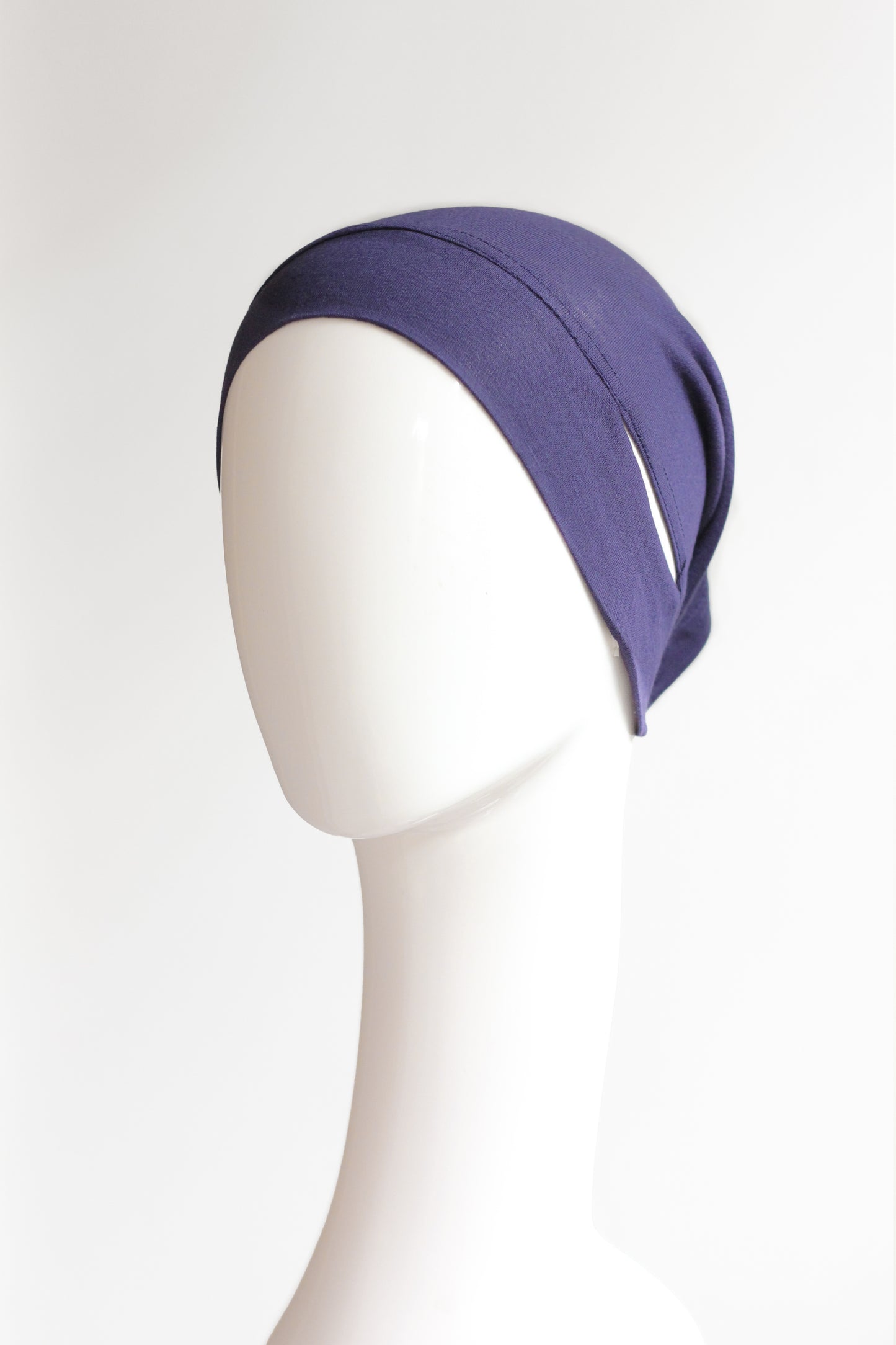 Malaysian Ear-hole Hijab Cap - Navy blue