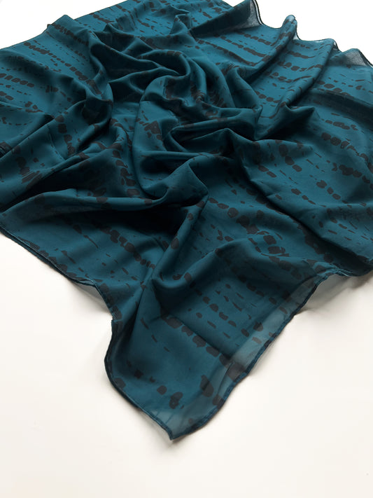 Tie-Dye Printed Hijab - Teal