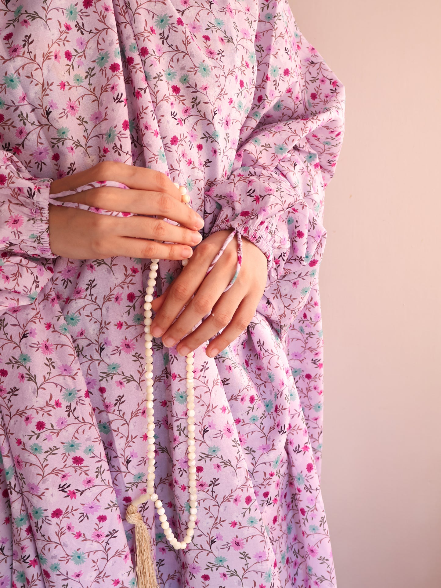 Namaz Chadar With Sleeves (Lawn) - Noor (Pink)