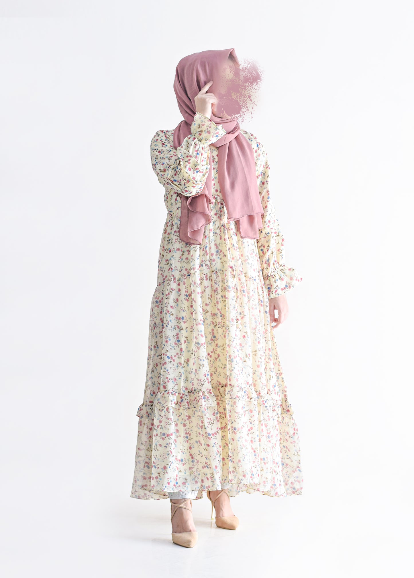 Flora Modest Dress - Cream