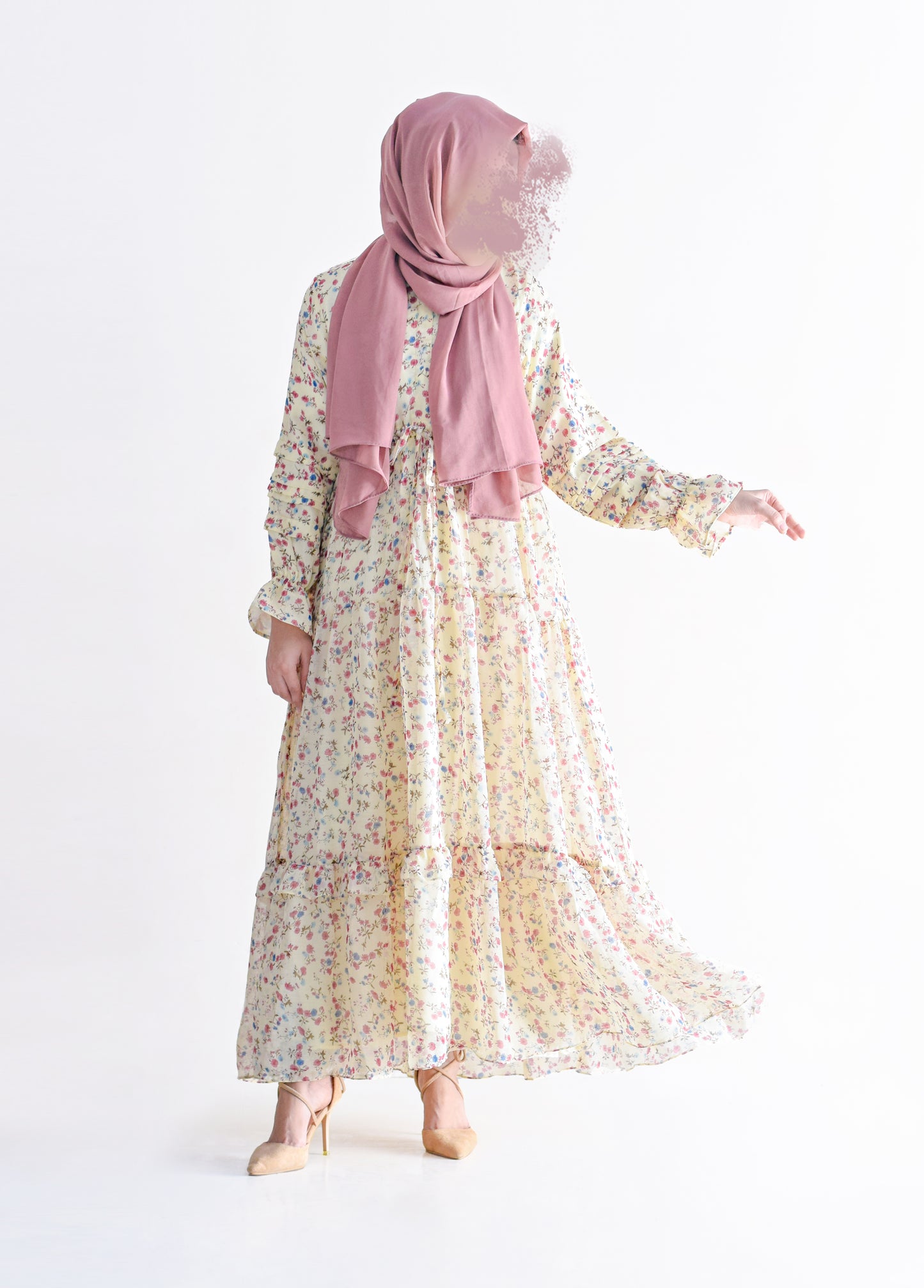 Flora Modest Dress - Cream