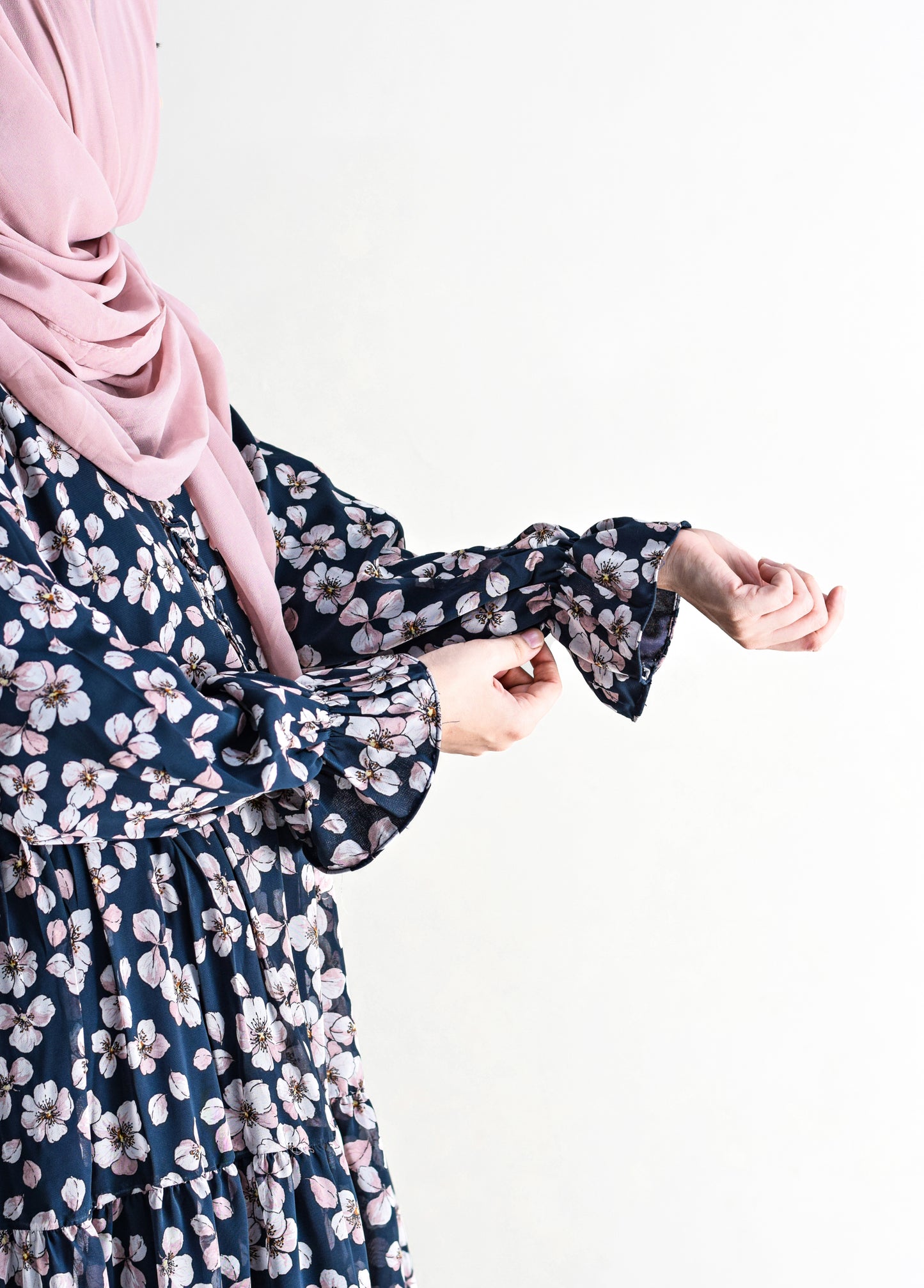 Floral Cascade Modest Dress