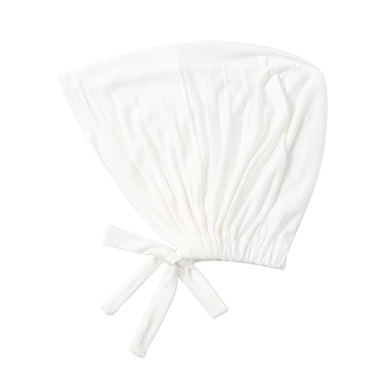 Malaysian Tie-Back Hijab Cap - White