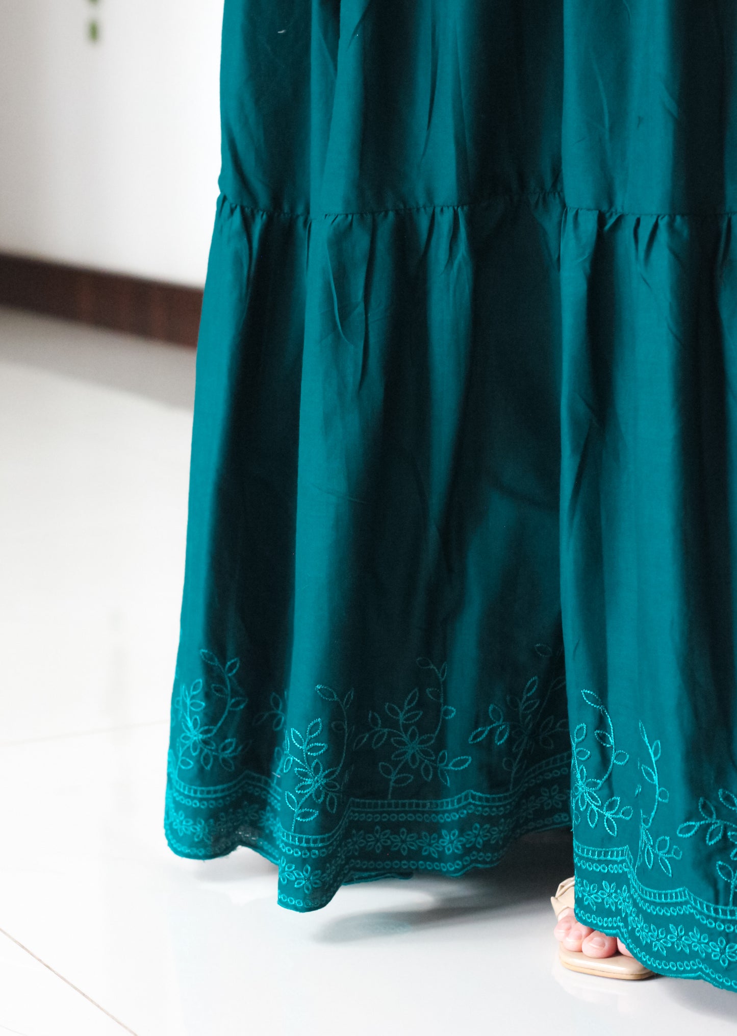 Hanna Embroidered Dress - Teal