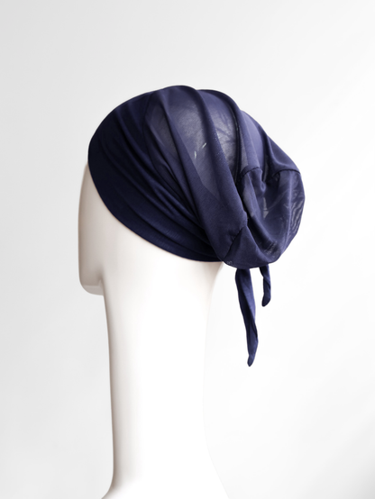 Mesh-Back Underscarf - Navy Blue
