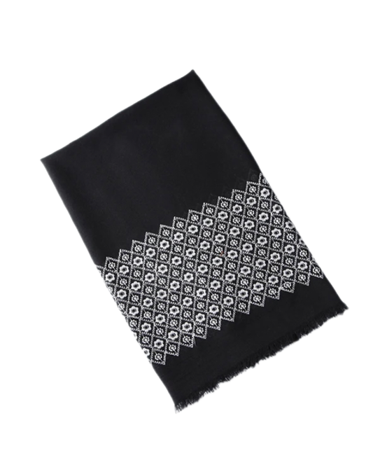 Melica Embroidered Hijab - Black