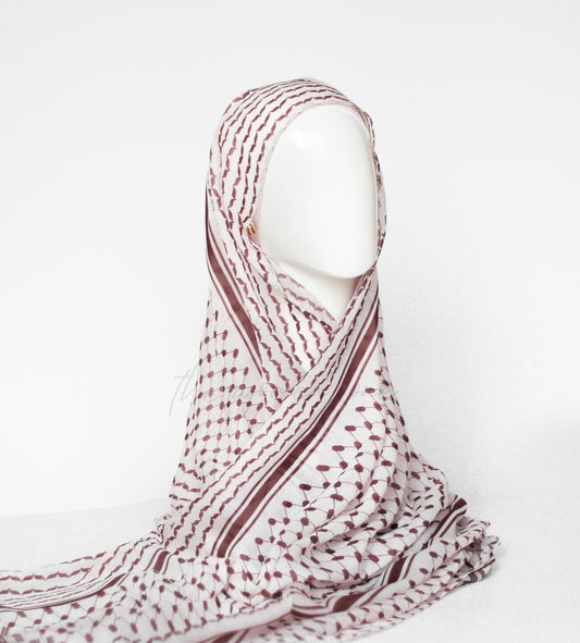 Keffiyeh Modal Hijab - Brown