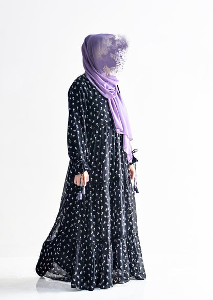 Lucy Lace Modest Dress - Black