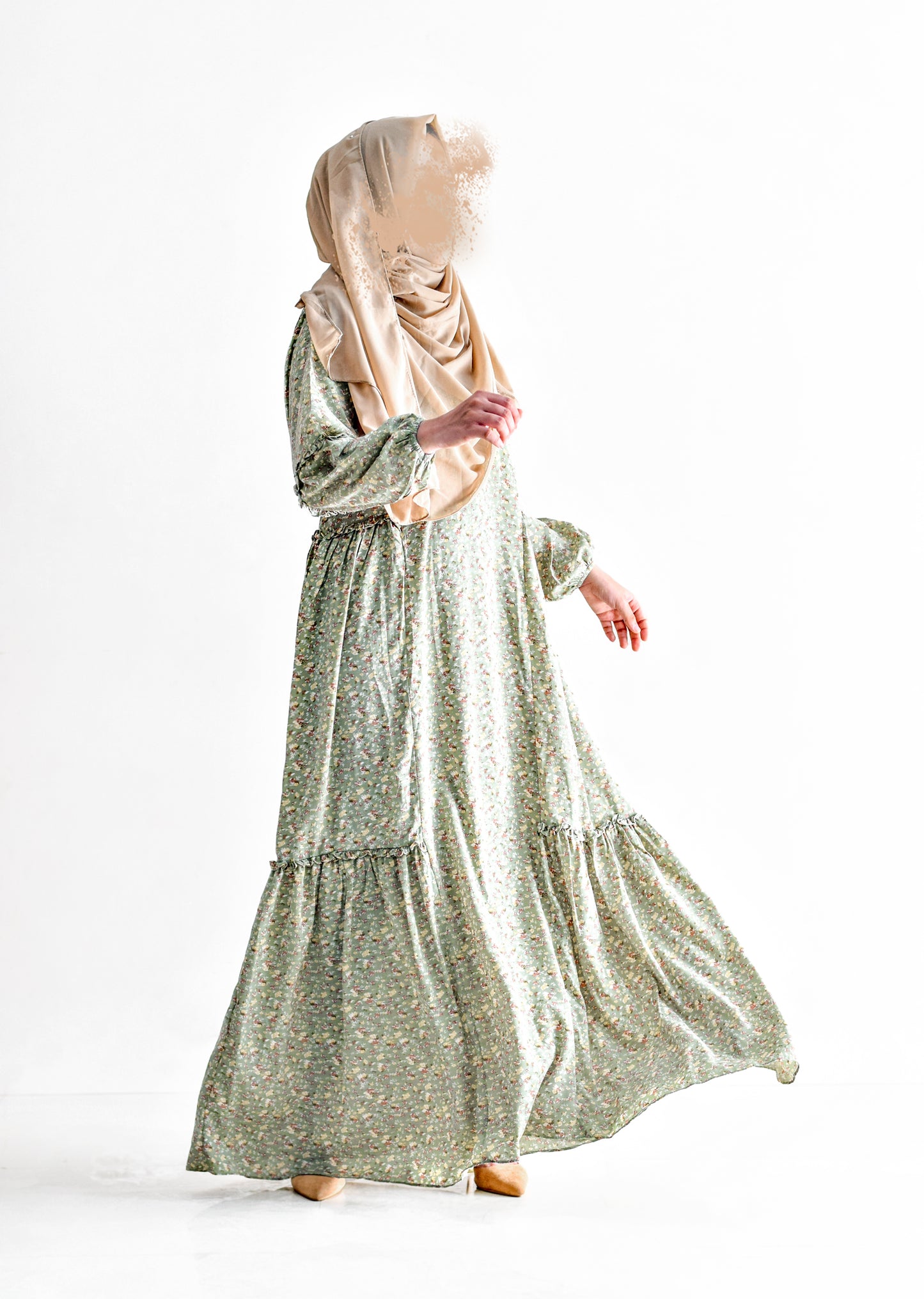 Stella Modest Dress - Sage