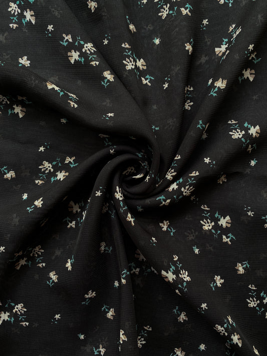 Printed Georgette Hijab - Pretty in Black