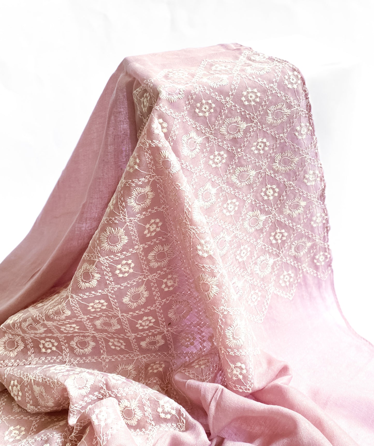 Melica Embroidered Hijab - Mauve