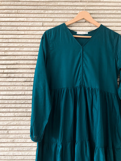 Hanna Embroidered Dress - Teal