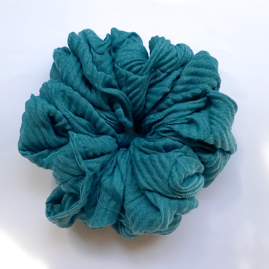 Viscose Volumizing Scrunchie - Crumpled seagreen