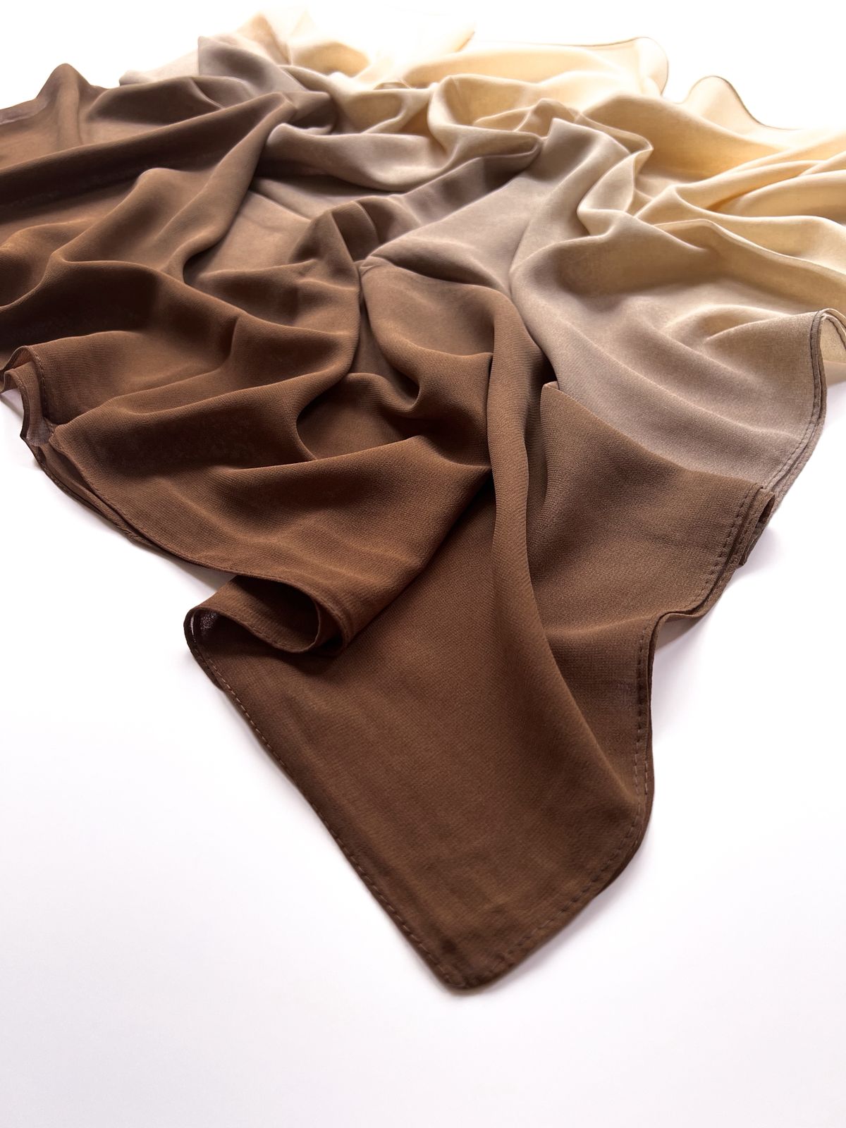 Ombre Georgette Hijab II -  Coffee Cream