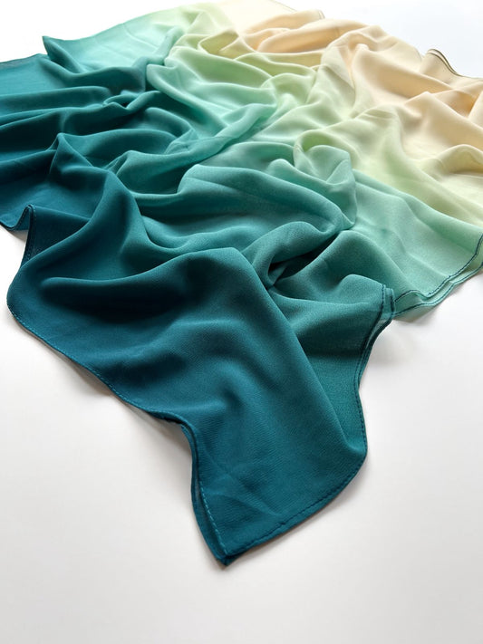 Ombre Georgette Hijab II -  Breezy Teal
