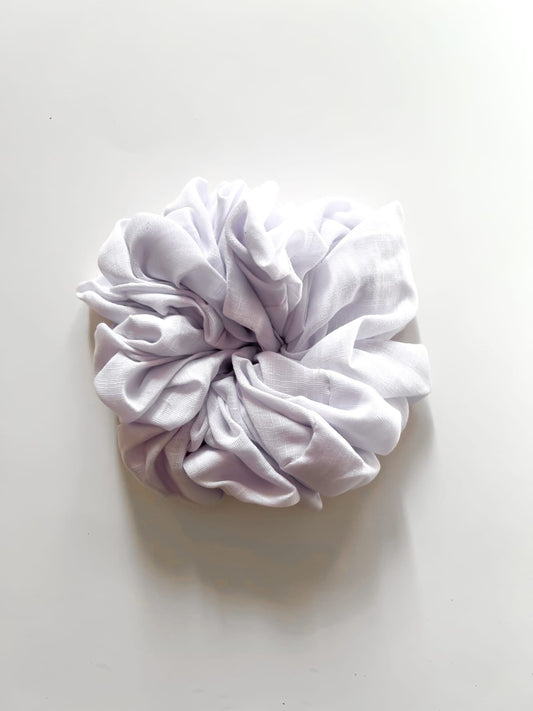 Viscose Volumizing Scrunchie - White