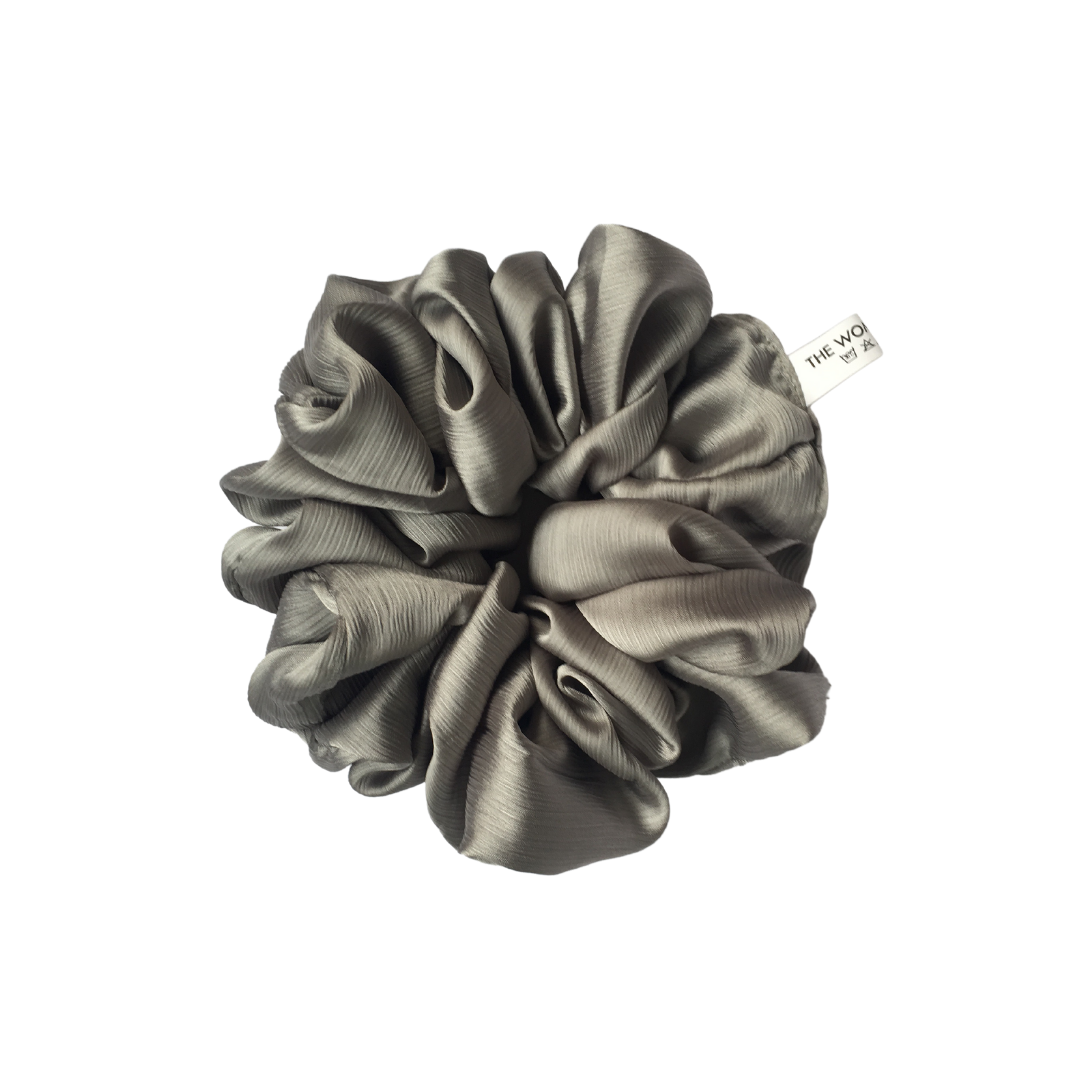 Silk Volumizing Scrunchie - Silver Grey