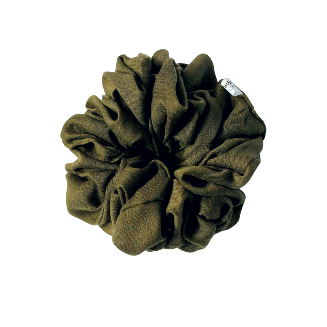 Viscose Volumizing Scrunchie - Olive Green