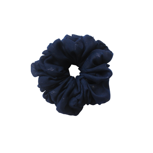 Viscose Volumizing Scrunchie - Navy Shine