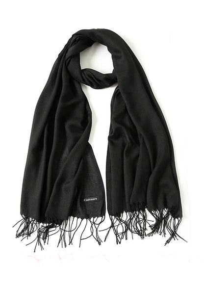 Plain Cashmere Hijab - Black