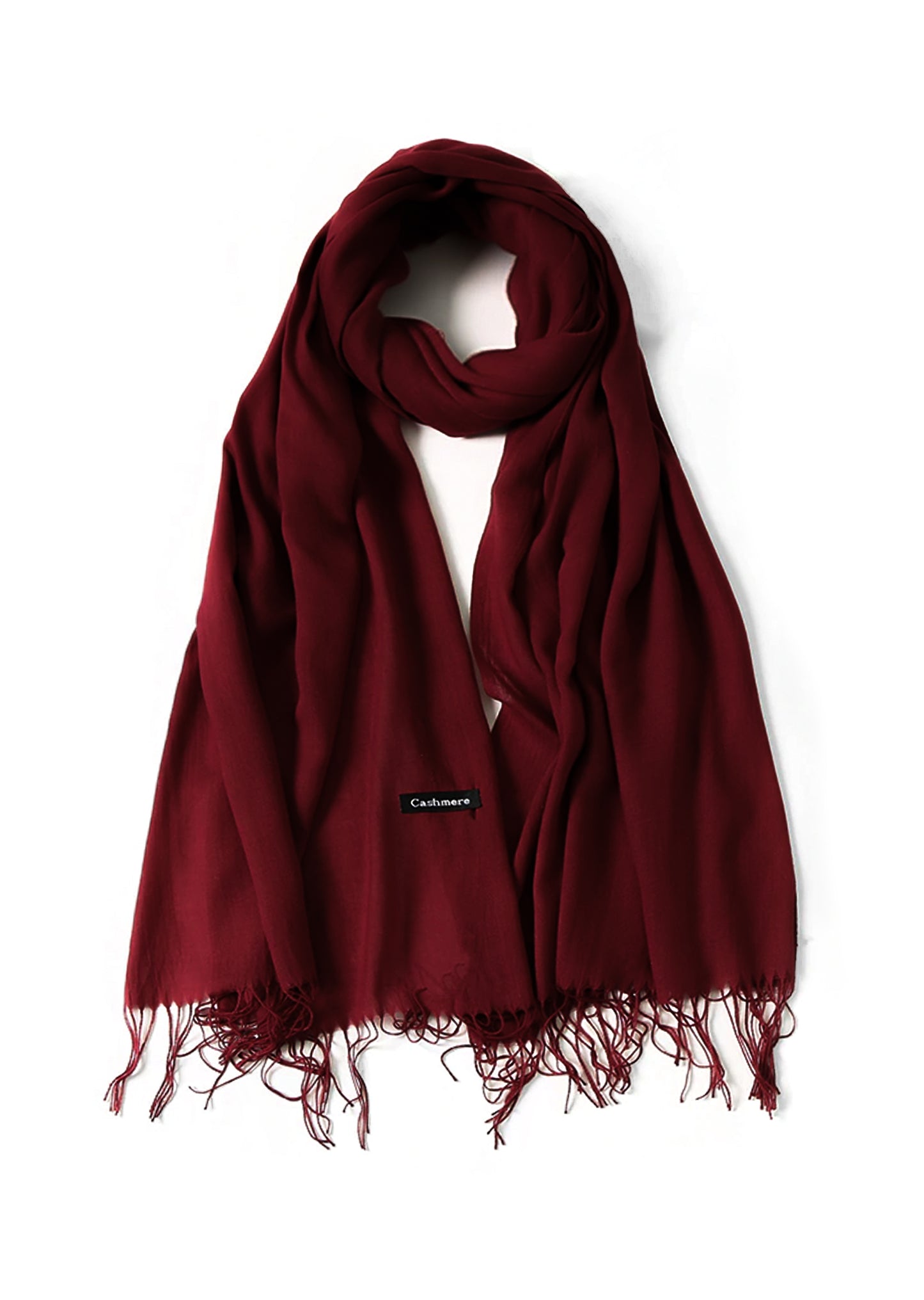 Plain Cashmere Hijab - Dark Maroon