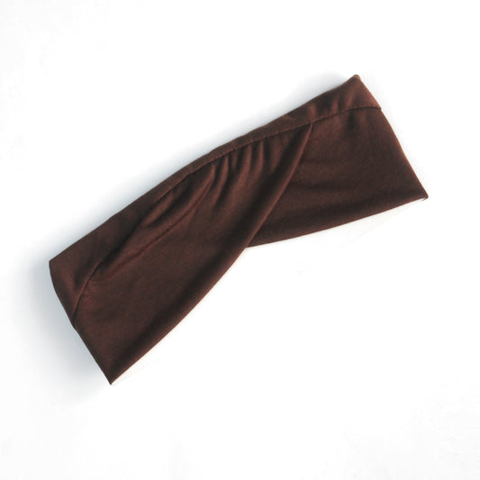 Criss-Cross Tie-Back Bandana Underscarf - Chocolate