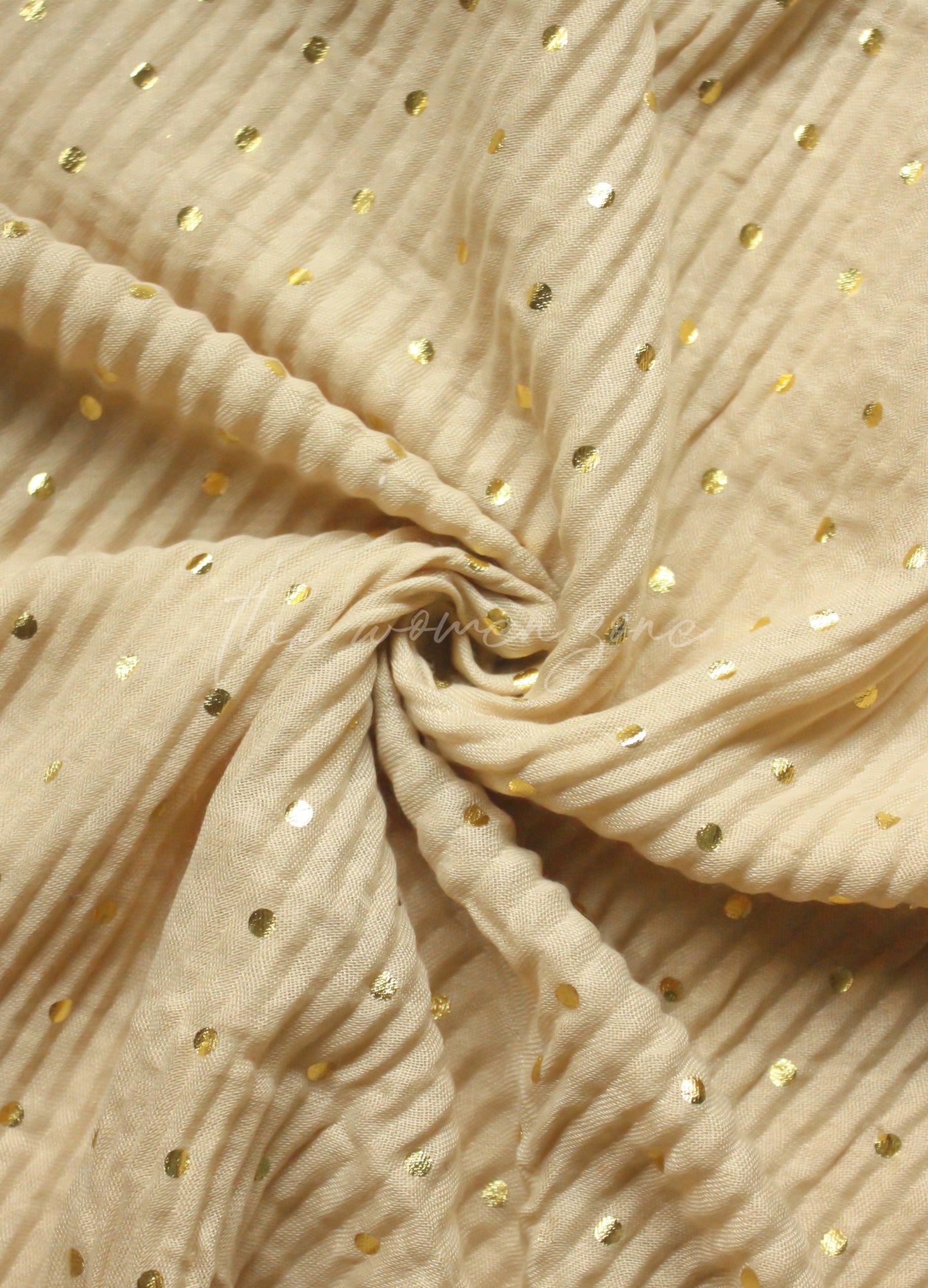 Crumpled Festive Hijab - Natural Beige