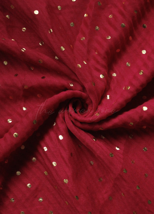 Crumpled Festive Hijab - Ruby