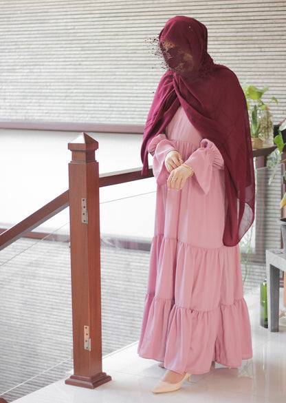 Layered in Love Turkish Dress - Mauve Pink