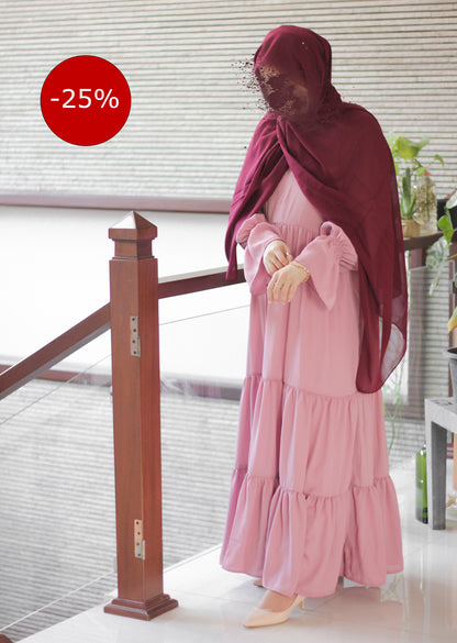 Layered in Love Turkish Dress - Mauve Pink