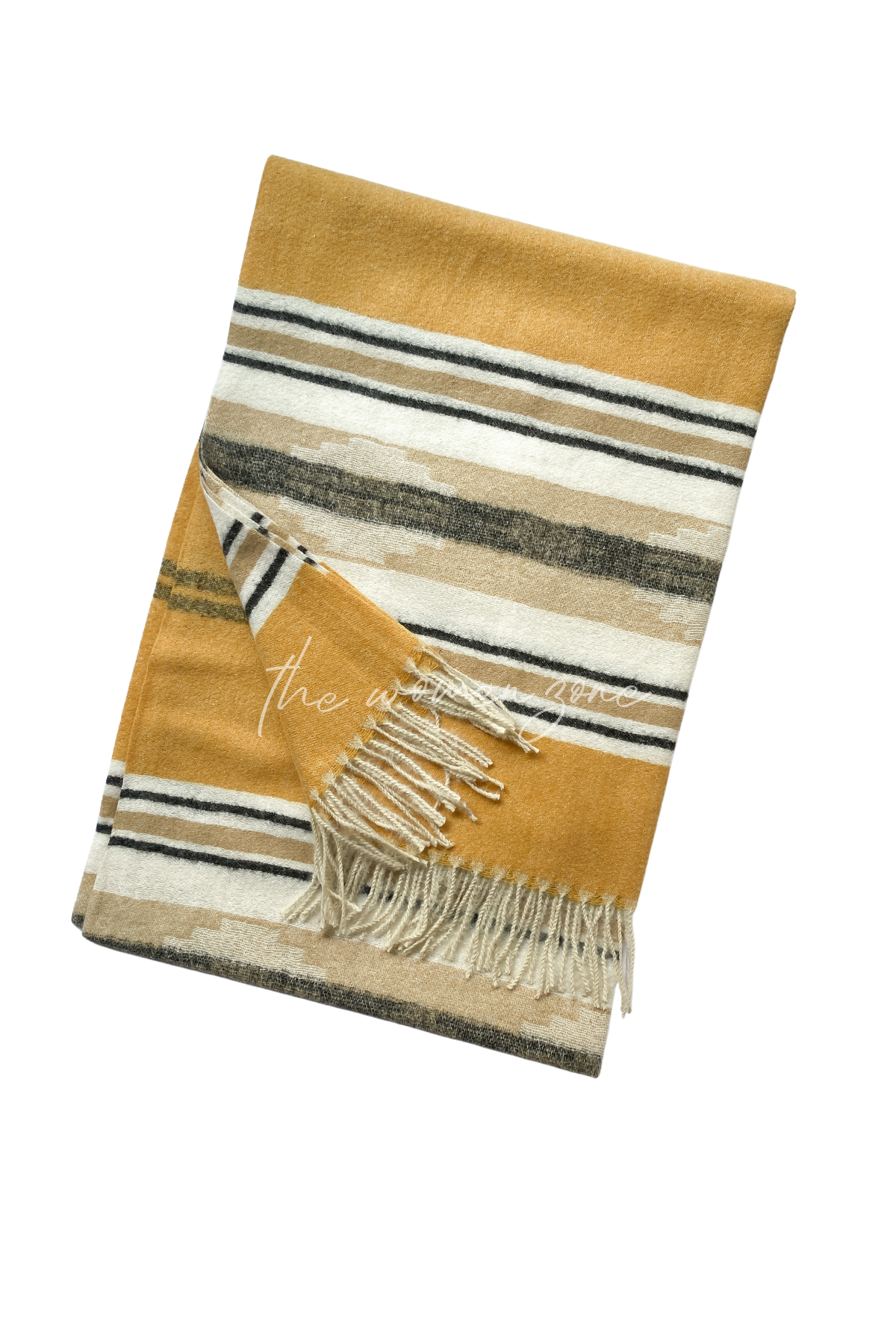 Striped Woolen Stole - Mustard